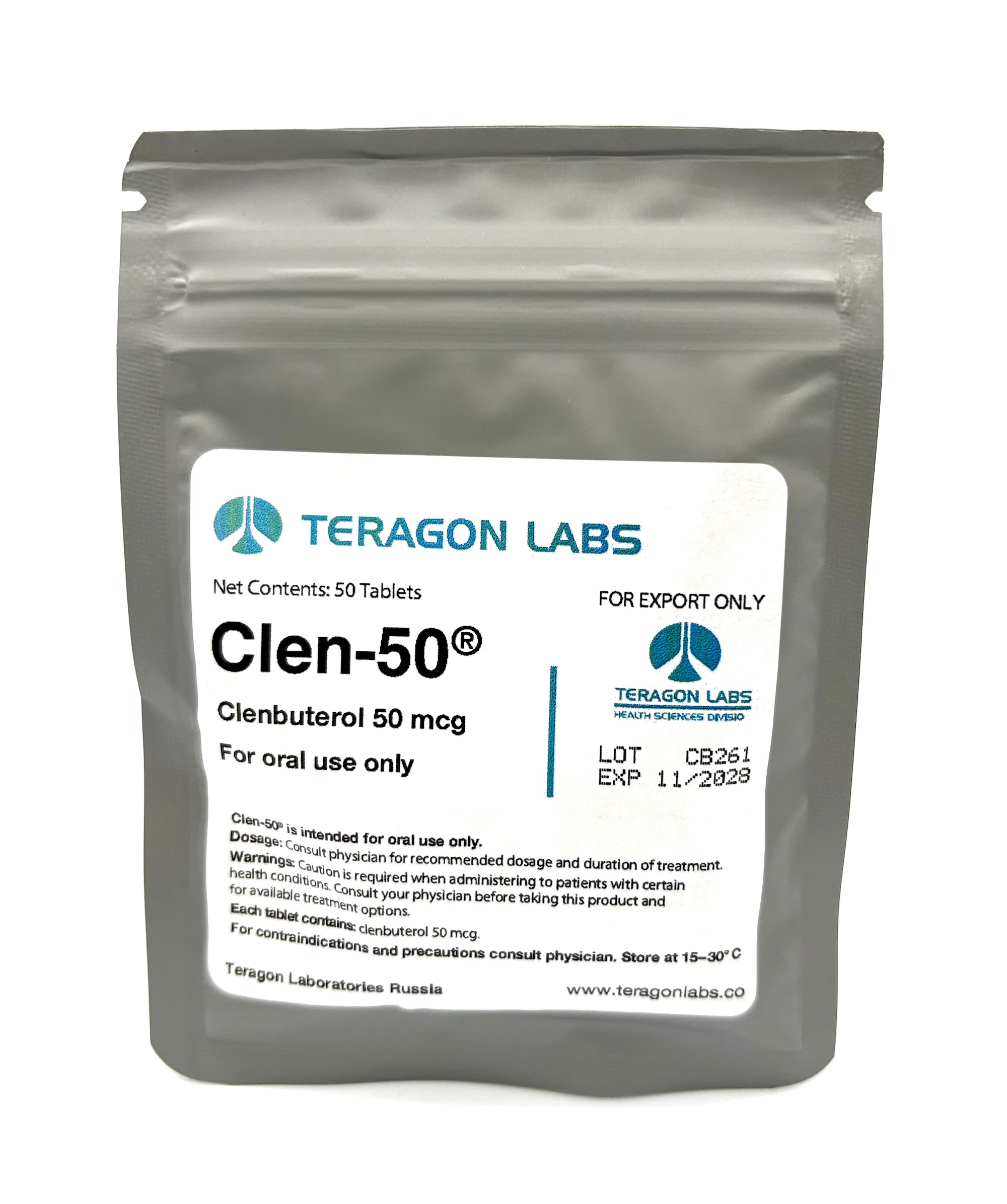 Clen-50 (Clenbuterol Hydrochloride) 50 mcg/tablet 50ct